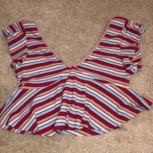 ruffled multicolored crop top